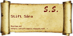 Stift Sára névjegykártya